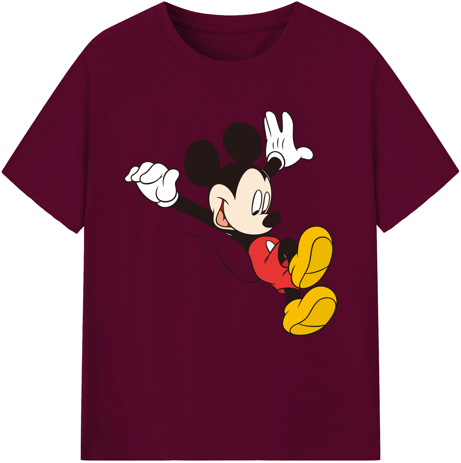 （画像用） ミッキーマウス Mickey Mouse レディースカジュアルプリントTシャツ（綿100％）